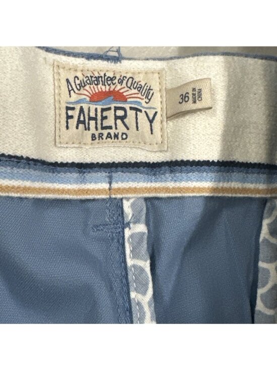 Faherty Island Life Shorts Organic Cotton Size Mens 36 Seaside Blue Chino Preppy - Picture 6 of 9